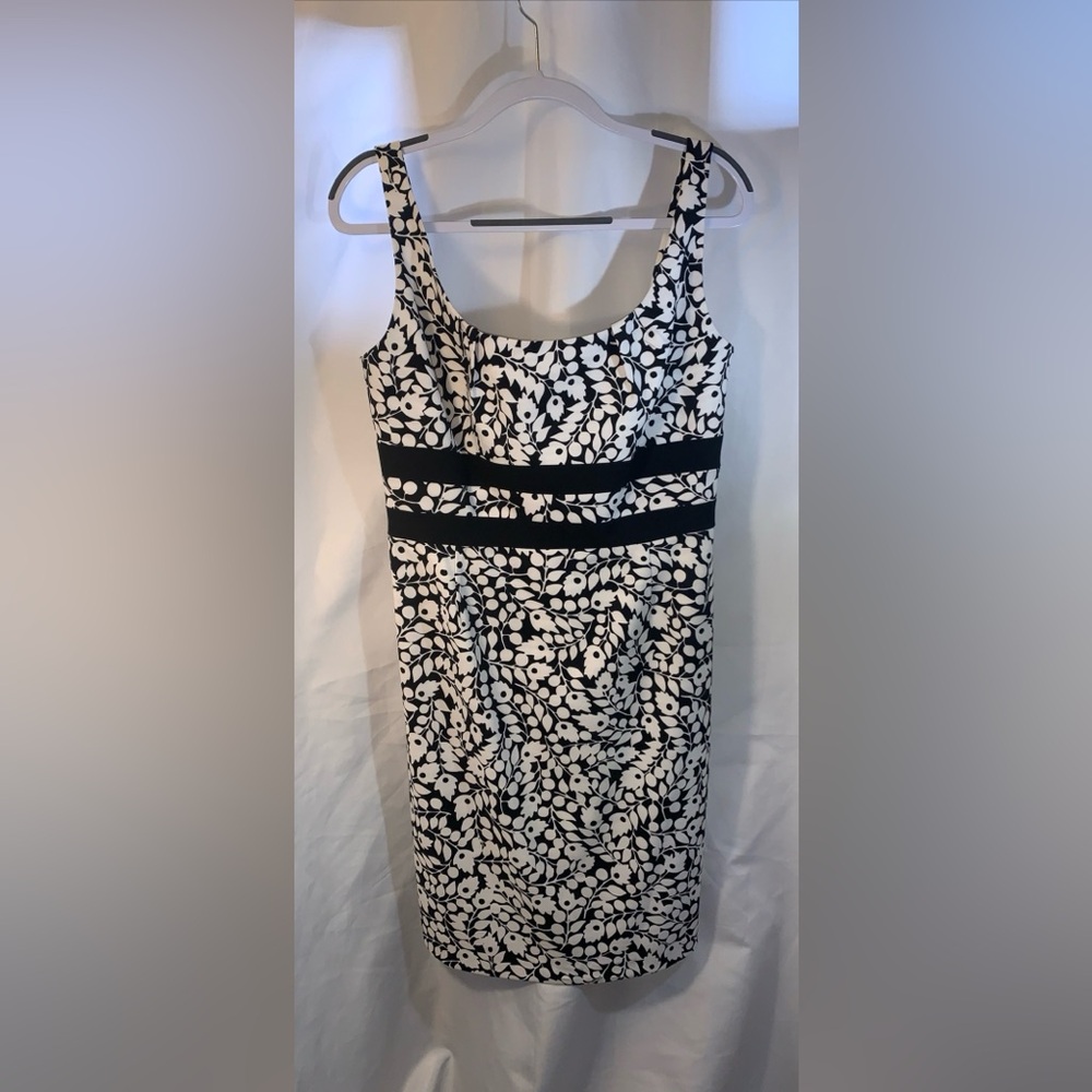 Jessica Howard Black and White Floral Midi Cocktail Dress Size 12